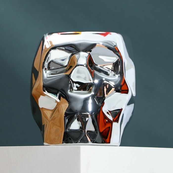 Кружка керамическая «Череп» серебро, 500 мл, цвет серебристый Кружка керамическая «Череп» серебро, 500 мл, цвет серебристый