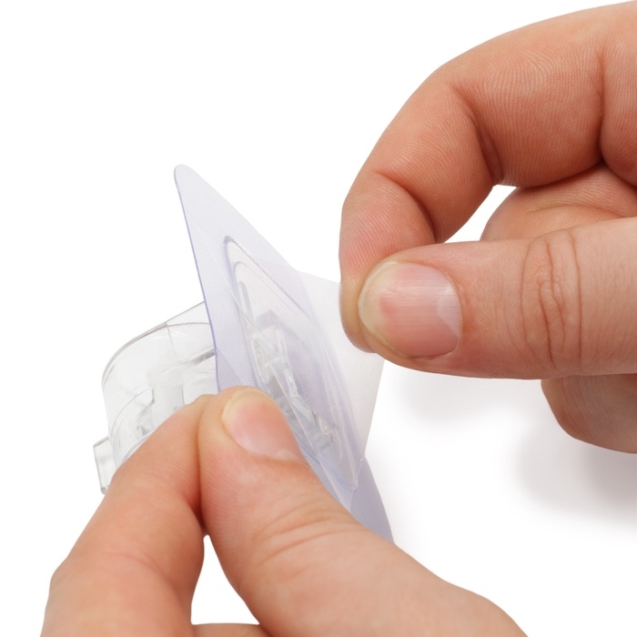 Держатель с зажимом с клейкой поверхностью ТУНДРА, прозрачный, набор 4 шт. Держатель с зажимом с клейкой поверхностью ТУНДРА, прозрачный, набор 4 шт.