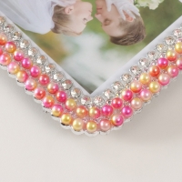 Фоторамка пластик 10х15 см "Розово-жёлтый жемчуг, стразы" закруглённые углы 1,8х12,5х17,5 см 10527 Фоторамка пластик 10х15 см "Розово-жёлтый жемчуг, стразы" закруглённые углы 1,8х12,5х17,5 см 10527