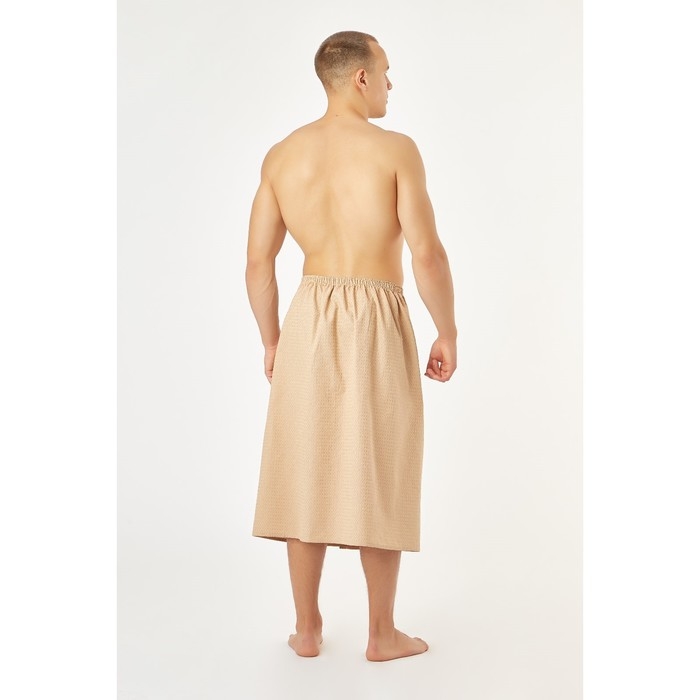 Полотенце вафельное для бани &laquo;Экономь и Я&raquo; (мужской килт), 75х144см, цвет бежевый