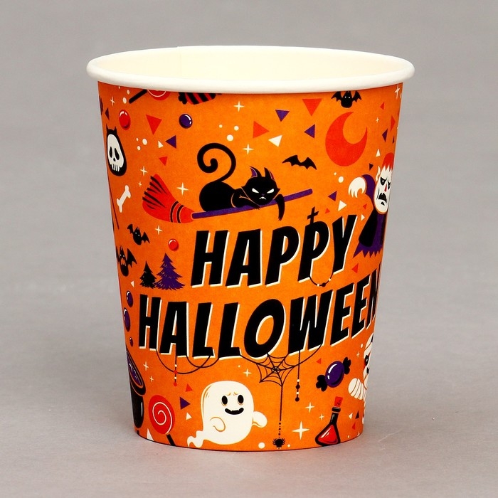 Стакан бумажный «Счастливого хэллоуина», в наборе 6 шт. Стакан бумажный «Счастливого хэллоуина», в наборе 6 шт.