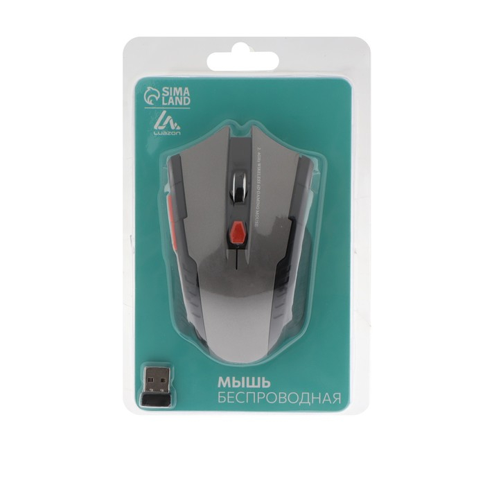 Мышь Luazon MB-2.6, беспроводная, оптическая, 1600 dpi, 2xAAA (не в компл.), USB,черно-серая Мышь Luazon MB-2.6, беспроводная, оптическая, 1600 dpi, 2xAAA (не в компл.), USB,черно-серая