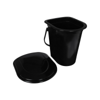 Ведро-туалет, h = 39 см, 17 л, съёмный стульчак, чёрное Ведро-туалет, h = 39 см, 17 л, съёмный стульчак, чёрное