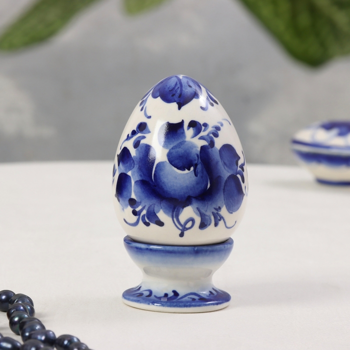 Сувенир &laquo;Яйцо на подставке&raquo;, 10.х6 см, гжель