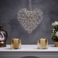 Светодиодная фигура «Сердце» 29х25х6 см, 20 LED, батарейки AAx2 (не в комплекте), свечение теплое белое Светодиодная фигура «Сердце» 29х25х6 см, 20 LED, батарейки AAx2 (не в комплекте), свечение теплое белое
