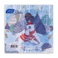 Новогодние салфетки бумажные GrandPero Deluxe &laquo;Умка&raquo;, 3 слоя, 33х33 см, 20 шт