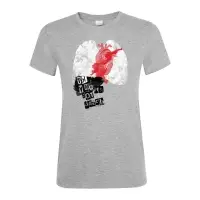 Футболка женская «Ты у меня вот здесь», серый меланж, размер L Футболка женская «Ты у меня вот здесь», серый меланж, размер L