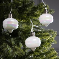 Набор елочных шаров "Ретро", 8х7 см, 3 LED, 3 шт, AG13x9, свечение тёплое белое Набор елочных шаров "Ретро", 8х7 см, 3 LED, 3 шт, AG13x9, свечение тёплое белое