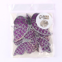 Набор топперов &laquo;Бабочки&raquo;, двухслойные, набор &mdash; 12 шт., цвет фиолетовый и серый