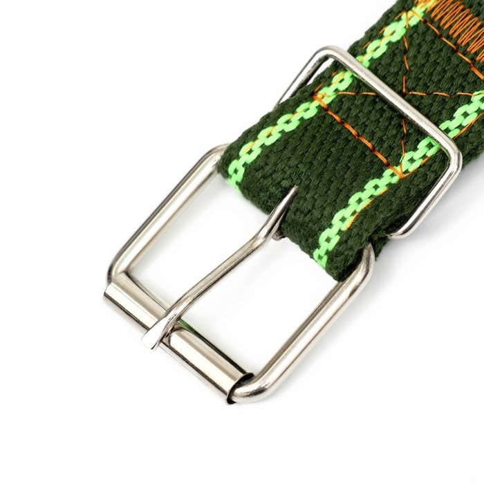 Ошейник брезентовый безразмерный двухслойный, 67 х 3 см, хаки/салатовый Ошейник брезентовый безразмерный двухслойный, 67 х 3 см, хаки/салатовый