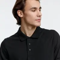 Рубашка поло с длинным рукавом Prime LSL, черная, размер M