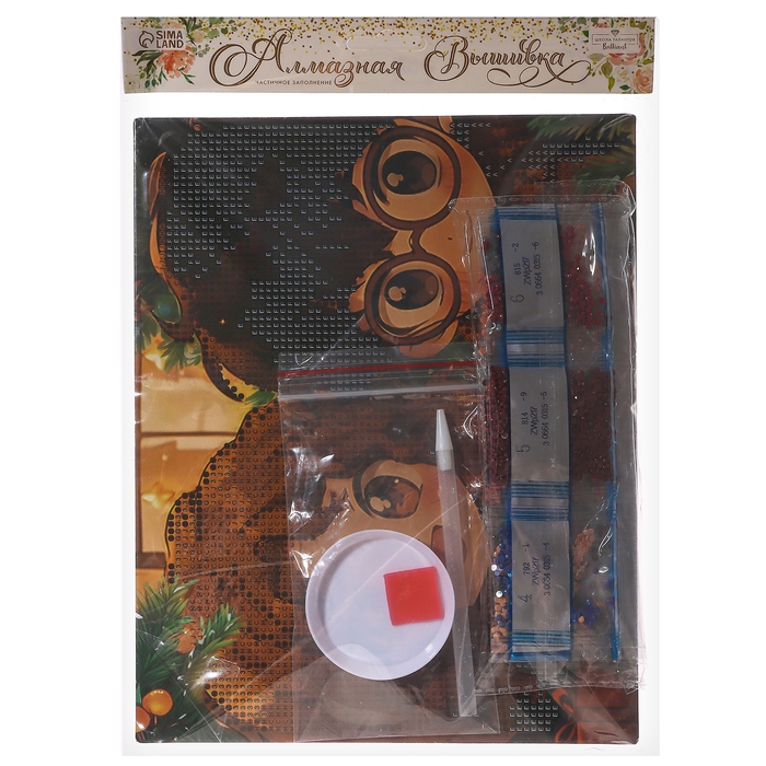 Алмазная мозаика с частичным заполнением на новый год «Друзья» 20 х 25 см Алмазная мозаика с частичным заполнением на новый год «Друзья» 20 х 25 см