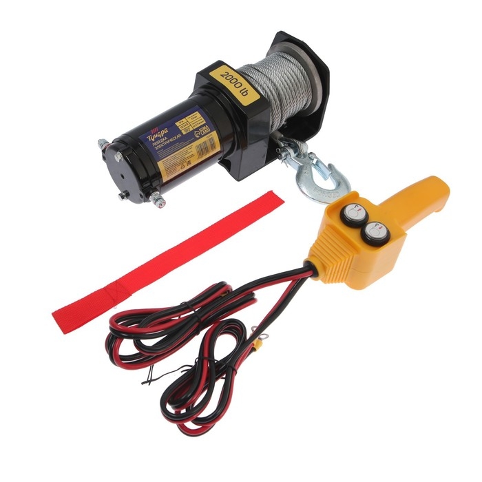 Лебедка электрическая ТУНДРА, 12/24V, 2000 lb (0.9 т), 1 л.с., до 3.2 м/мин, 4.8 мм х 12 м Лебедка электрическая ТУНДРА, 12/24V, 2000 lb (0.9 т), 1 л.с., до 3.2 м/мин, 4.8 мм х 12 м