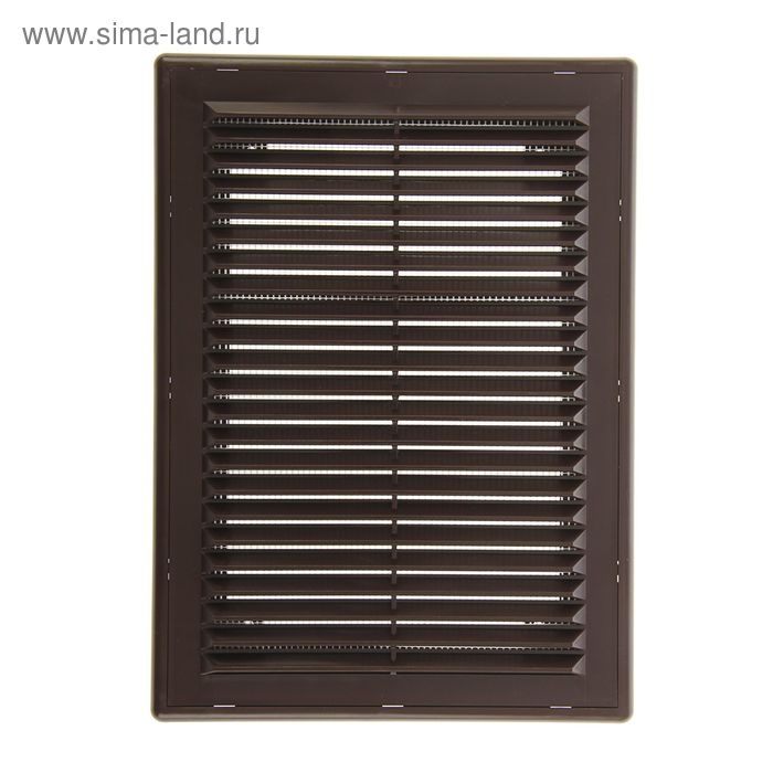 Решетка вентиляционная ERA 1825 Р, 253x183 мм, с сеткой, разъемная, коричневая