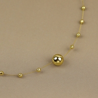 Жемчуг на леске, 3/8 мм, 10 &plusmn; 1 м, цвет золотой