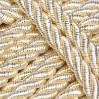 Шнур витой декоративный, без тесьмы, № 0,2, 12 мм, 25 м