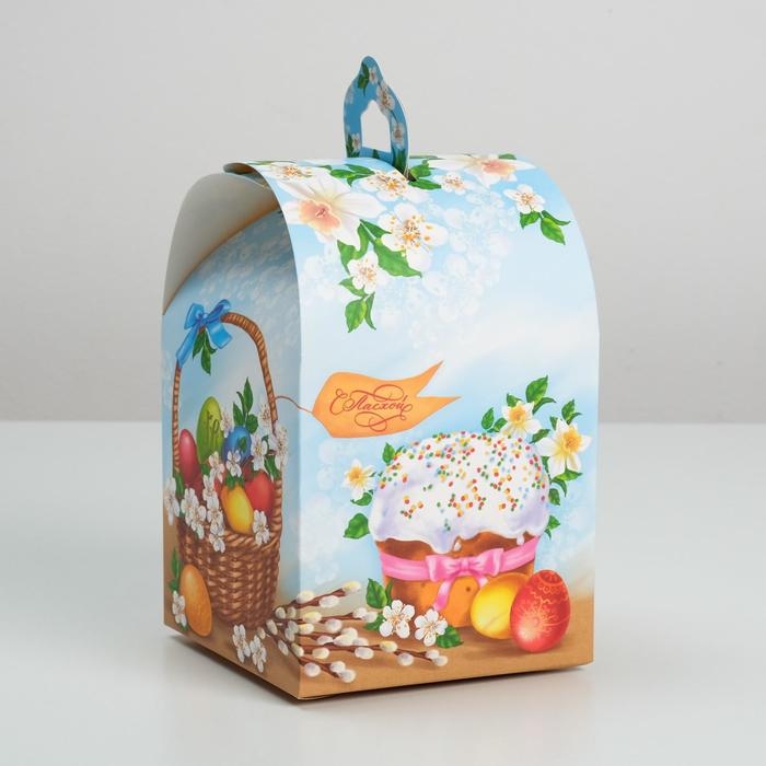 Коробка кондитерская складная, упаковка &laquo;Вкусный Кулич&raquo;, 16,5 х 14,5 х 21 см