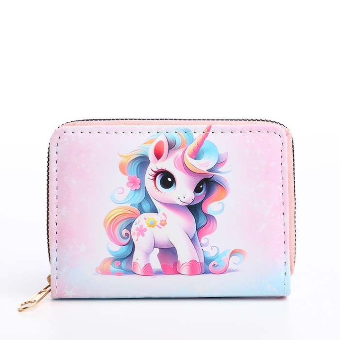 Кошелёк детский на молнии «Выбражулька», цвет розовый Кошелёк детский на молнии «Выбражулька», цвет розовый