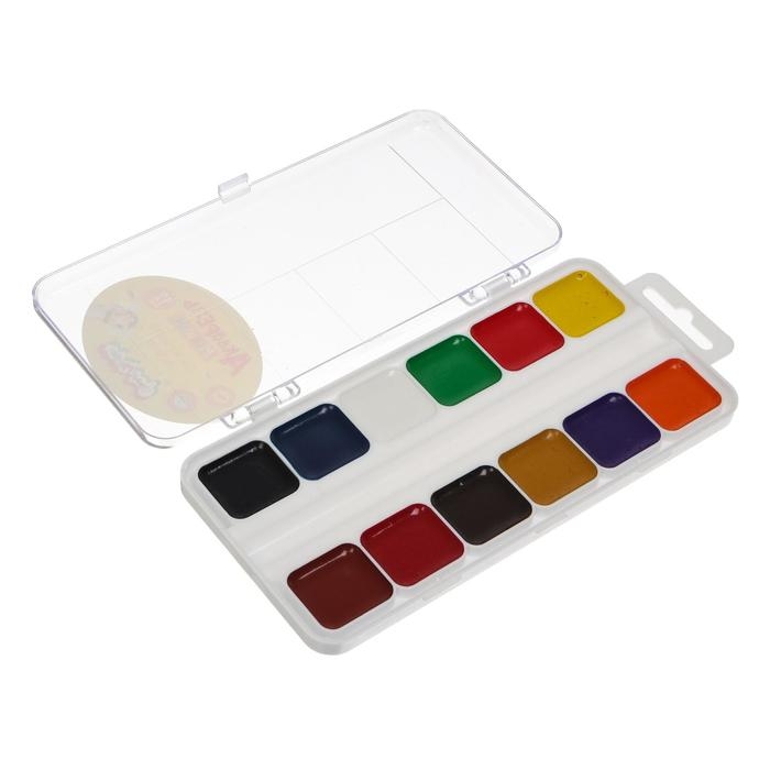 Акварель 12 цветов Акварель 12 цветов "Каляка-Маляка", медовая, без кисти, пластик