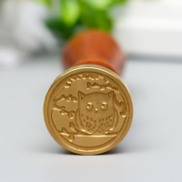 Печать для сургуча с деревянной ручкой "Совёнок на веточке" 9х3х3 см Печать для сургуча с деревянной ручкой "Совёнок на веточке" 9х3х3 см