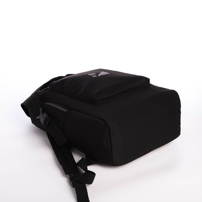 Рюкзак школьный из текстиля на молнии, 5 карманов, цвет чёрный Рюкзак школьный из текстиля на молнии, 5 карманов, цвет чёрный