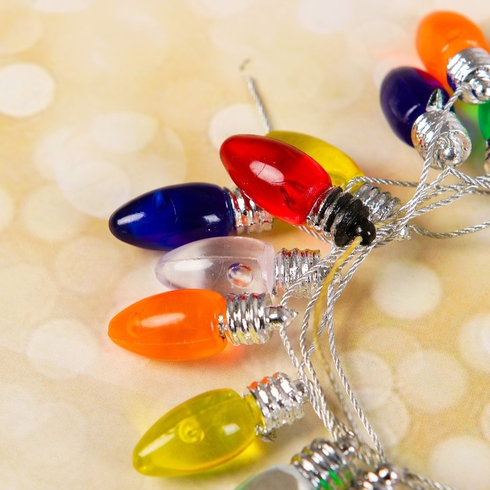 Миниатюра кукольная &laquo;Гирлянда - сосулька&raquo; длина 1 метр, игрушка: 2,5&times;0,8 см, цвета МИКС