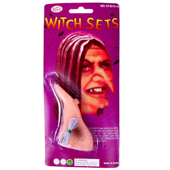 Прикол «Нос ведьмы с бородавкой», тёмный, на блистере Прикол «Нос ведьмы с бородавкой», тёмный, на блистере