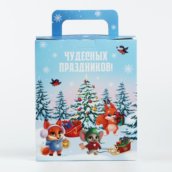 Подарочная коробка новогодняя новогодняя складная с 3D эффектом «Домик новогодний», 18 x 15 x 7.5 см, Новый год Подарочная коробка новогодняя новогодняя складная с 3D эффектом «Домик новогодний», 18 x 15 x 7.5 см, Новый год