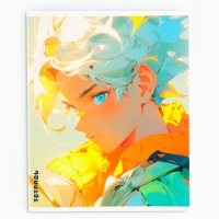 Тетрадь в клетку, 48 листов А5 на скрепке , внутренний блок №1 МИКС &laquo;1 сентября: Аниме парни&raquo; твин лак, уф лак