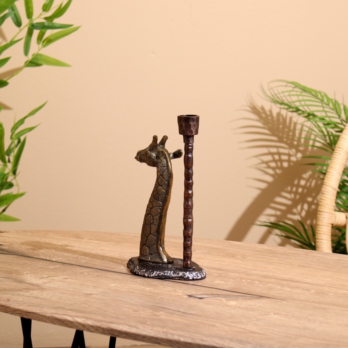 Подсвечник Подсвечник "Жирафик" алюминий 14,5х9,5х24 см