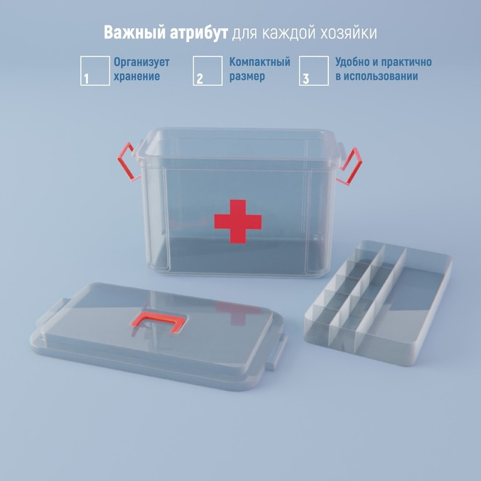 Аптечка, 24×17×13 см, прозрачный корпус Аптечка, 24×17×13 см, прозрачный корпус