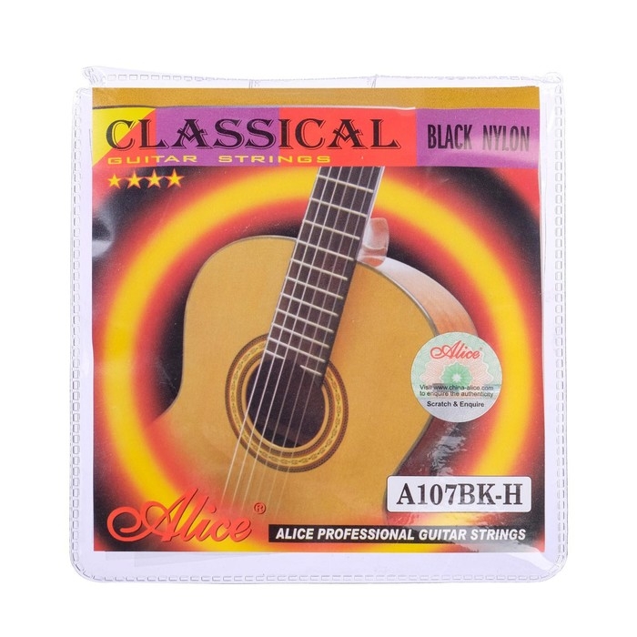 Струны для классической гитары Alice A107BK, черный нейлон Струны для классической гитары Alice A107BK, черный нейлон