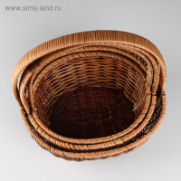 Набор корзин, 3 шт, 34&times;27&times;13/39, 30&times;24&times;11/34, 27&times;21&times;10/29 см, лоза, кукуруза