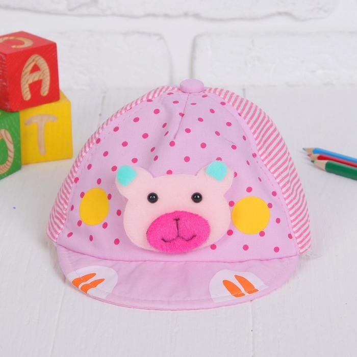 Кепка детская &laquo;Мишка&raquo;, р-р. 52-54 см, цвета МИКС