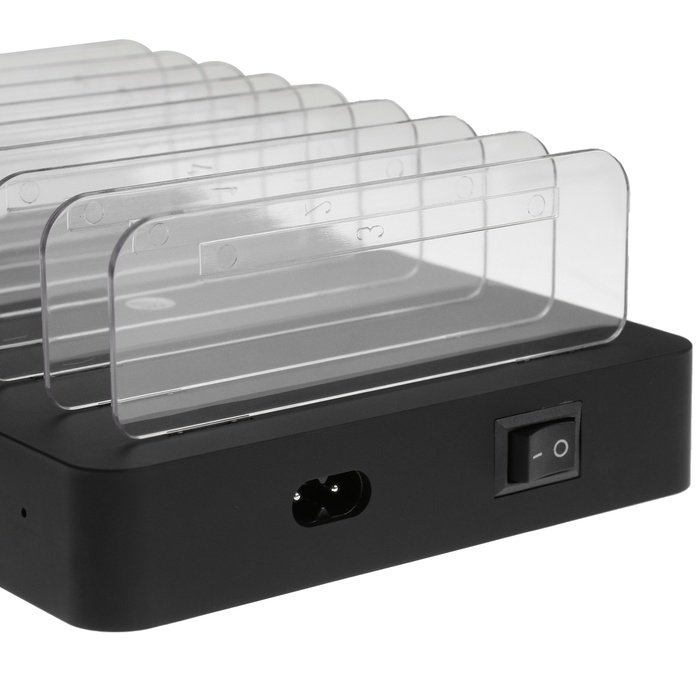 Зарядная станция X6, 8 USB, 2.4 А, 96 W, с раздельным хранением устройств, чёрная Зарядная станция X6, 8 USB, 2.4 А, 96 W, с раздельным хранением устройств, чёрная