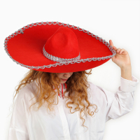 Шляпа &laquo;Мексиканка&raquo;, красная, размер 56&ndash;58