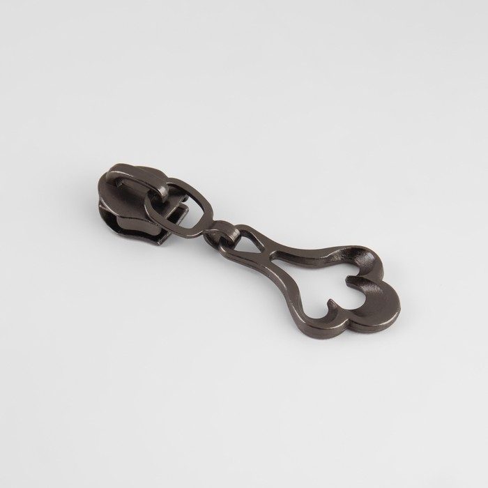 Бегунок галантерейный для молнии &laquo;Спираль&raquo;, №5, декоративный, 10 шт, цвет чёрный никель