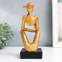 Сувенир полистоун "Человек в кепке. Размышления" золото 12х9х23 см Сувенир полистоун "Человек в кепке. Размышления" золото 12х9х23 см