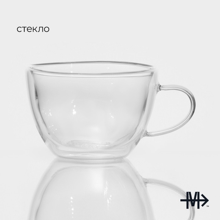 Кружка стеклянная с двойными стенками Magistro «Дуо», 190 мл Кружка стеклянная с двойными стенками Magistro «Дуо», 190 мл