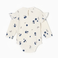 Боди с воланами Крошка Я Blueberry  р. 68-74, молочный