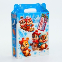 Новый год. Подарочная коробка Новогодняя ПОДАРОК ХРОМ "Лесная банда" с игрой и анимацией 17 х 6,8 х 20 см. Новый год. Подарочная коробка Новогодняя ПОДАРОК ХРОМ "Лесная банда" с игрой и анимацией 17 х 6,8 х 20 см.