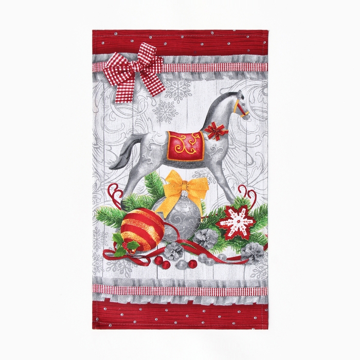 Набор кухонных полотенец Доляна &laquo;Новогодние игрушки &raquo; 35х60см-2шт, 100% хл