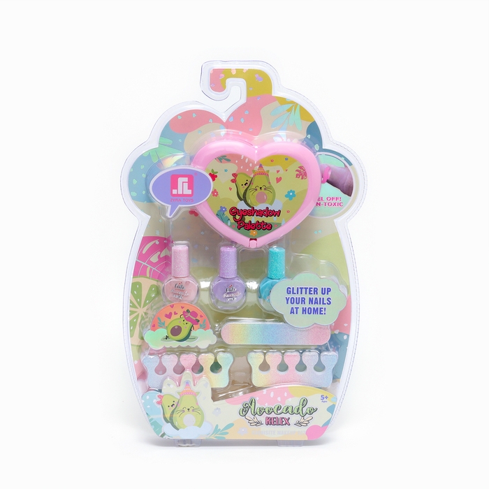 Набор косметики для девочки Набор косметики для девочки "Авокадо", с палеткой теней