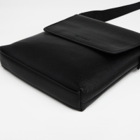 Сумка мужская через плечо TEXTURA, наружный карман, цвет чёрный