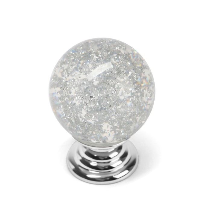 Ручка кнопка CAPPIO PK106, D=25 мм, пластик, цвет хром