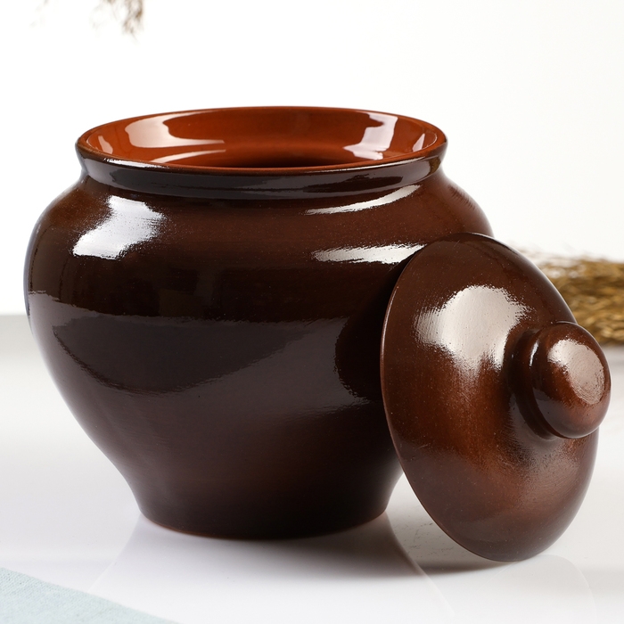 Набор горшков "Подарочный с ухватом" 4х0,7л / 27х21х13см, былина