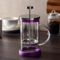 Чайник заварочный френч - пресс &laquo;Келли&raquo;, 600 мл, стекло, цвет сиреневый