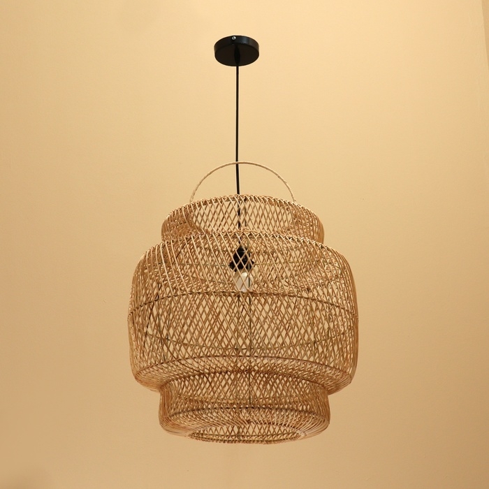 Светильник потолочный из ротанга "Герман" 1х120Вт, Е27, 50х50х50 см