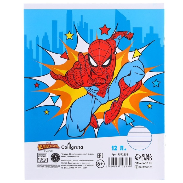 Набор первоклассника в папке, Человек-паук, 40 предметов