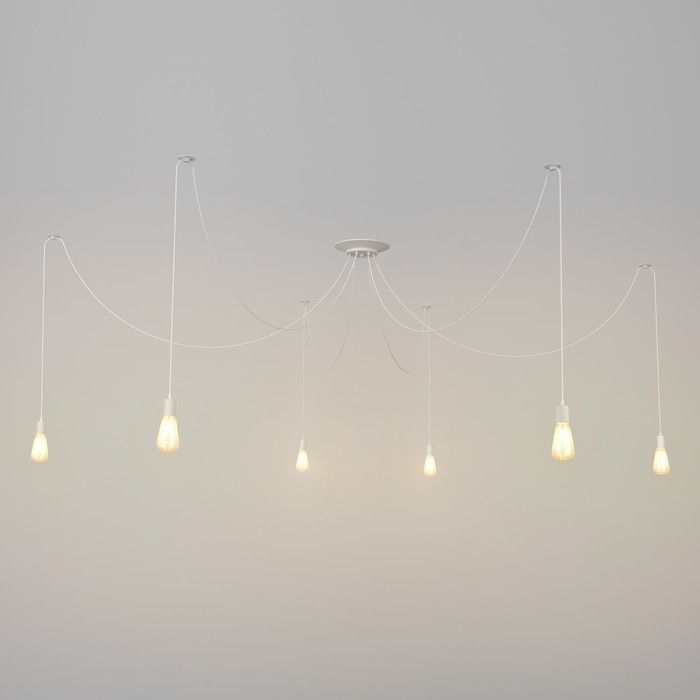 Светильник "Скин паук" 6хЕ27 40Вт белый 30х30х20-150см